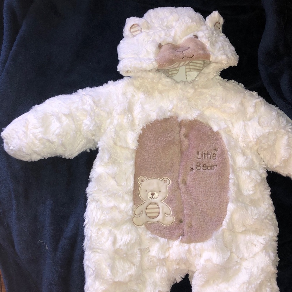 Little Bear Hooded Bunting Faux Fur Cotton Overall costume